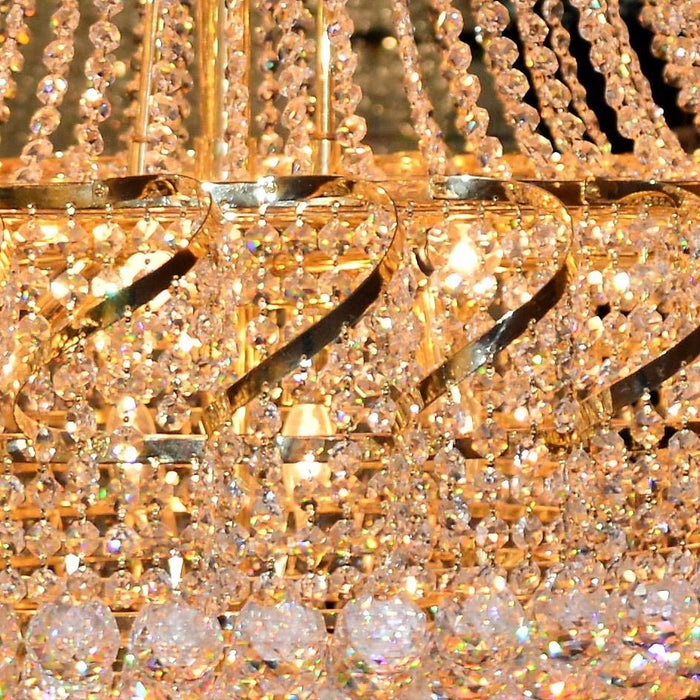 Empire Polished Gold Clear Crystal 15 Light Chandelier - Chandeliers