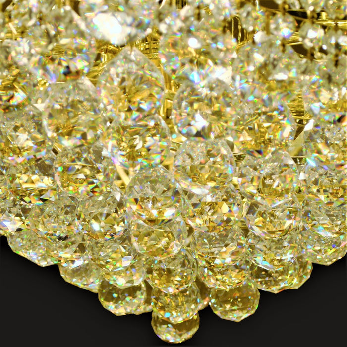 Empire Polished Gold Clear Crystal 15 Light Chandelier - Chandeliers