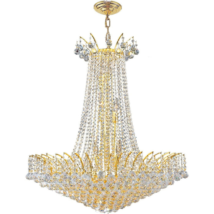 Empire Polished Gold Clear Crystal 16 Light Chandelier - Chandeliers
