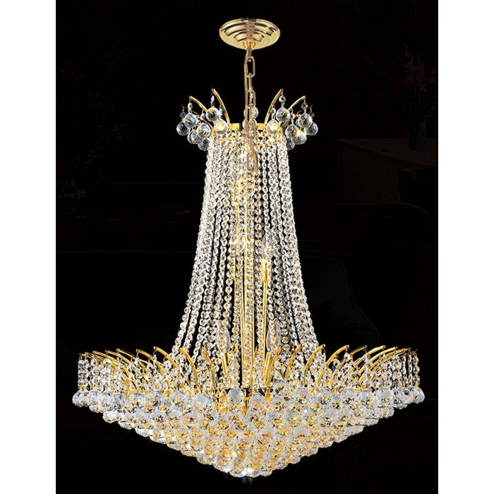 Empire Polished Gold Clear Crystal 16 Light Chandelier - Chandeliers