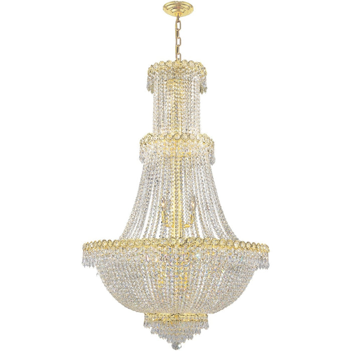 Empire Polished Gold Clear Crystal 17 Light Chandelier - Chandeliers