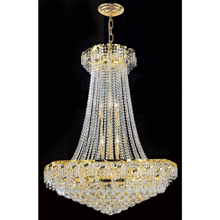 Empire Polished Gold Clear Crystal 18 Light Chandelier - Chandeliers