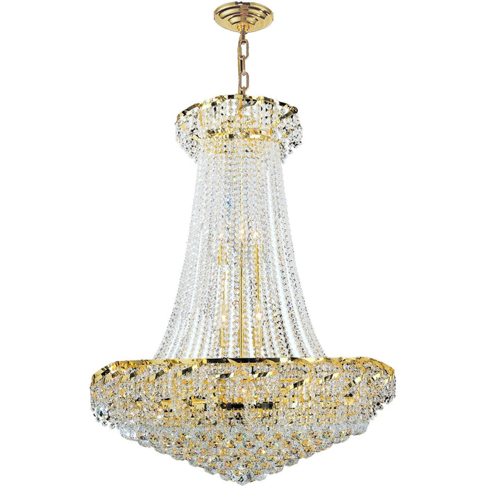 Empire Polished Gold Clear Crystal 18 Light Chandelier - Chandeliers