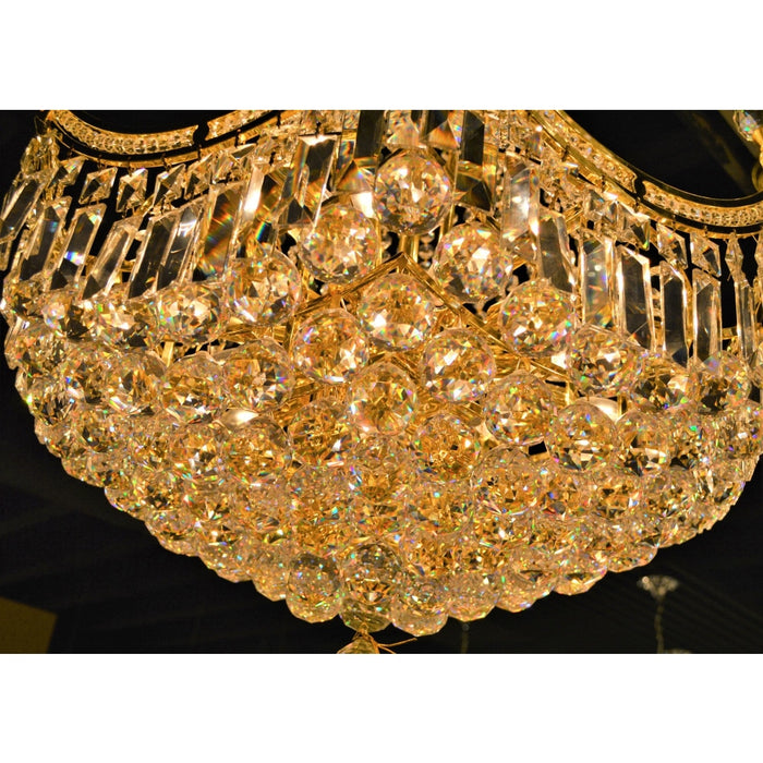 Empire Polished Gold Clear Crystal 18 Light Chandelier - Chandeliers