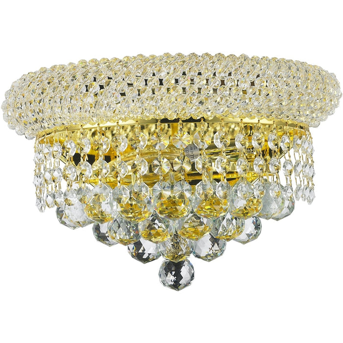 Empire Polished Gold Clear Crystal 2 Light Wall Sconce - Wall Sconces