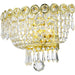 Empire Polished Gold Clear Crystal 2 Light Wall Sconce - Wall Sconces