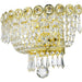 Empire Polished Gold Clear Crystal 2 Light Wall Sconce - Wall Sconces