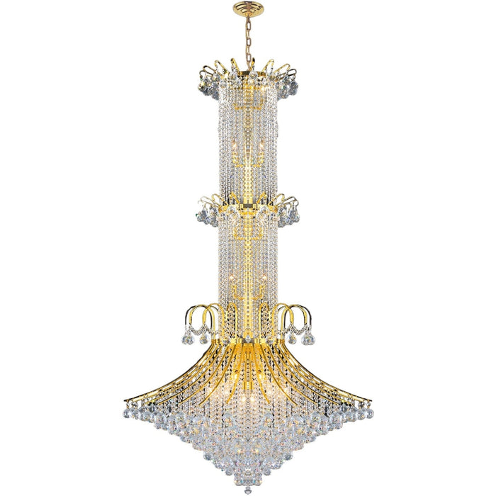 Empire Polished Gold Clear Crystal 20 Light Chandelier - Chandeliers