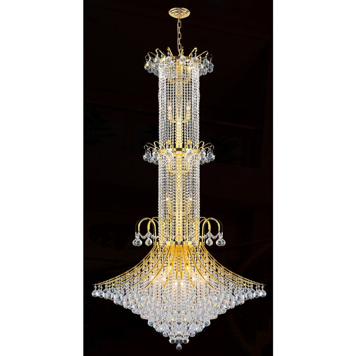 Empire Polished Gold Clear Crystal 20 Light Chandelier - Chandeliers