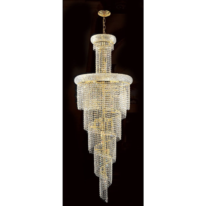 Empire Polished Gold Clear Crystal 22 Light Chandelier - Chandeliers