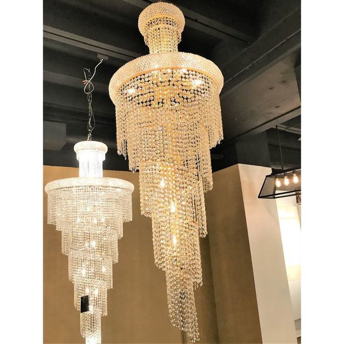 Empire Polished Gold Clear Crystal 22 Light Chandelier - Chandeliers