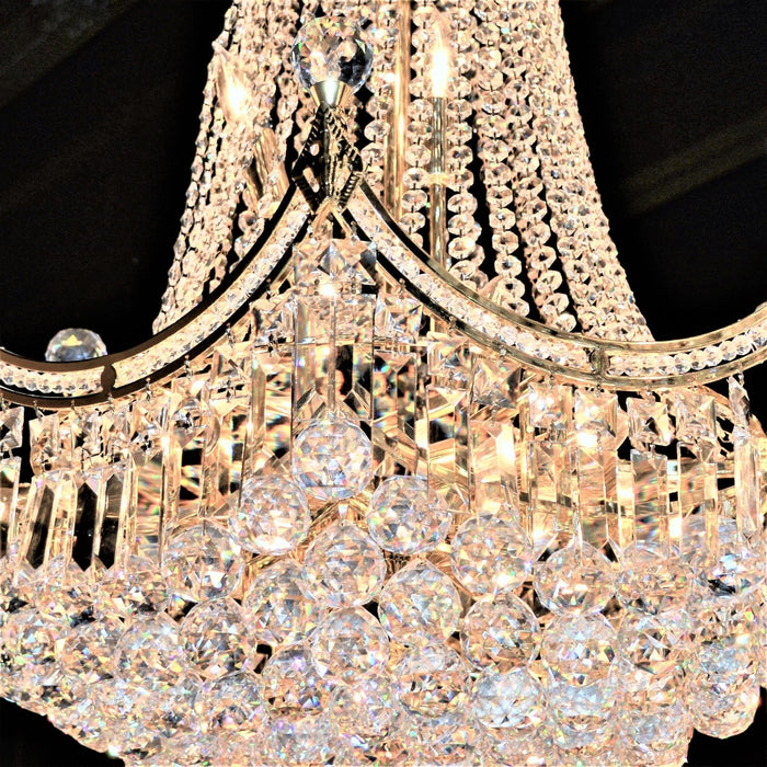 Empire Polished Gold Clear Crystal 24 Light Chandelier - Chandeliers