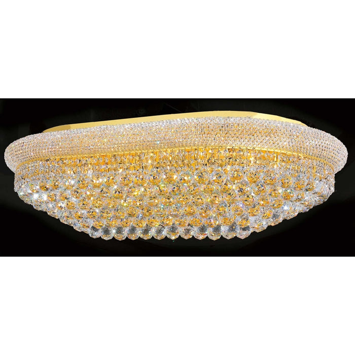 Empire Polished Gold Clear Crystal 24 Light Flushmount - Flushmounts