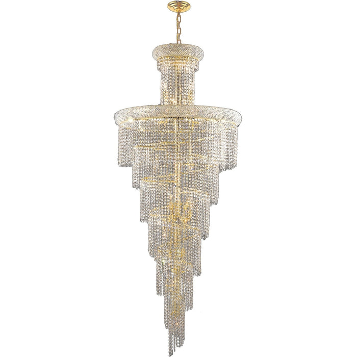Empire Polished Gold Clear Crystal 28 Light Chandelier - Chandeliers