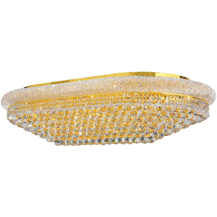 Empire Polished Gold Clear Crystal 28 Light Flushmount - Flushmounts