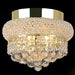 Empire Polished Gold Clear Crystal 3 Light Flushmount - Flushmounts