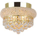 Empire Polished Gold Clear Crystal 3 Light Flushmount - Flushmounts