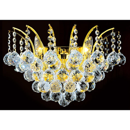 Empire Polished Gold Clear Crystal 3 Light Wall Sconce - Wall Sconces