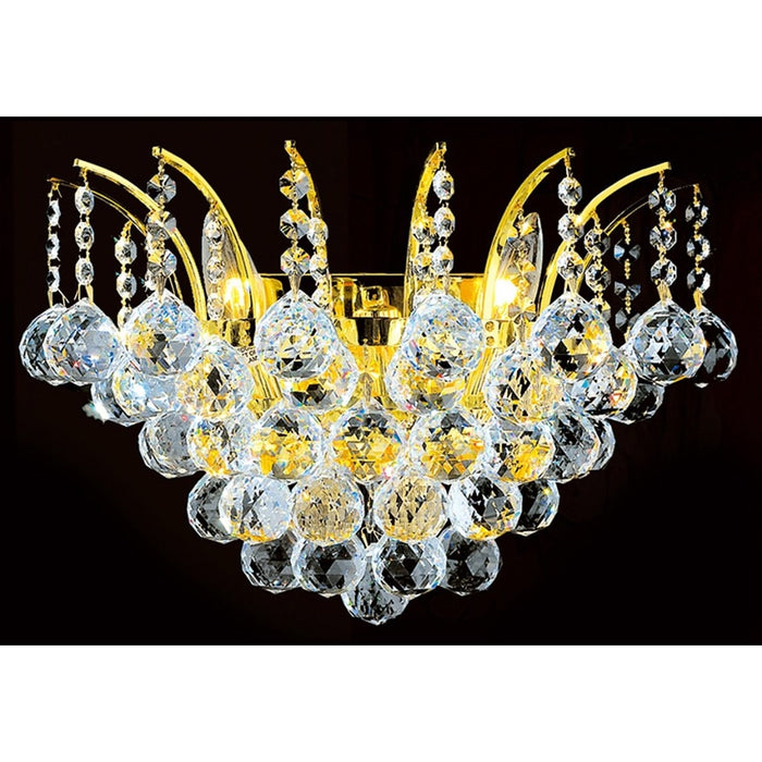 Empire Polished Gold Clear Crystal 3 Light Wall Sconce - Wall Sconces