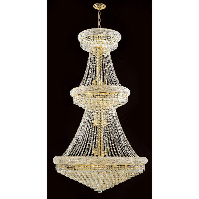 Empire Polished Gold Clear Crystal 32 Light Chandelier - Chandeliers