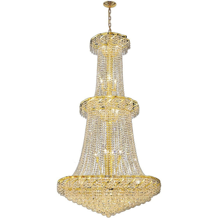 Empire Polished Gold Clear Crystal 32 Light Chandelier - Chandeliers