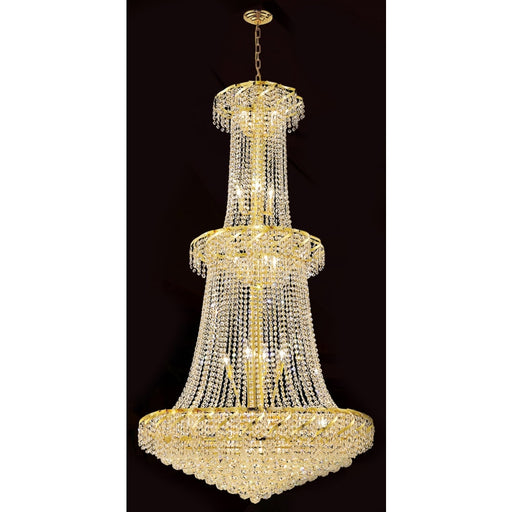 Empire Polished Gold Clear Crystal 32 Light Chandelier - Chandeliers