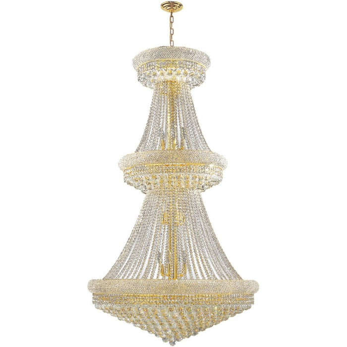 Empire Polished Gold Clear Crystal 32 Light Chandelier - Chandeliers