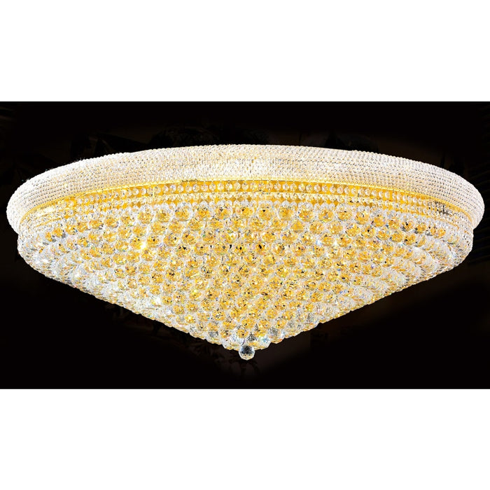 Empire Polished Gold Clear Crystal 33 Light Flushmount - Flushmounts