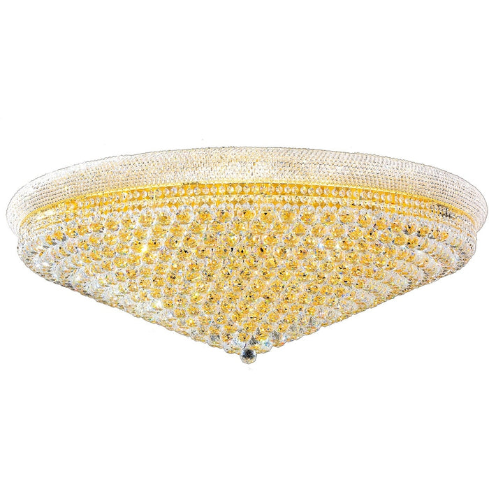 Empire Polished Gold Clear Crystal 33 Light Flushmount - Flushmounts