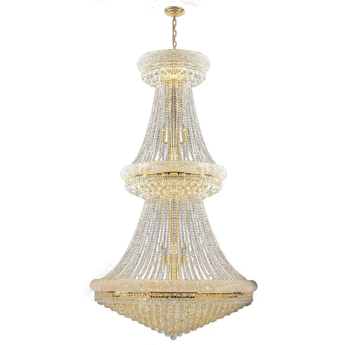 Empire Polished Gold Clear Crystal 38 Light Chandelier - Chandeliers
