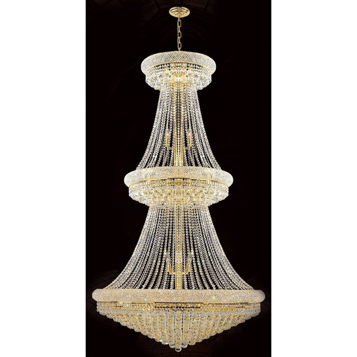 Empire Polished Gold Clear Crystal 38 Light Chandelier - Chandeliers