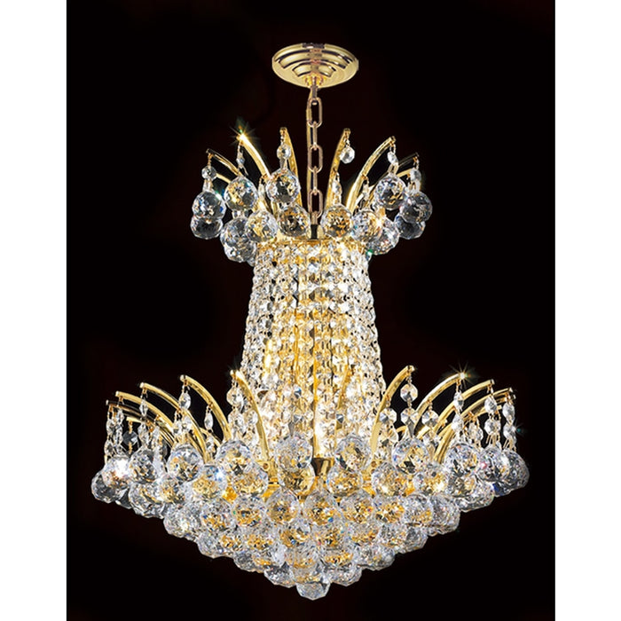 Empire Polished Gold Clear Crystal 4 Light Chandelier - Chandeliers
