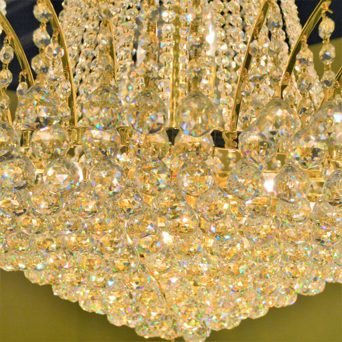 Empire Polished Gold Clear Crystal 4 Light Chandelier - Chandeliers