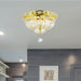 Empire Polished Gold Clear Crystal 4 Light Flushmount - Flushmounts