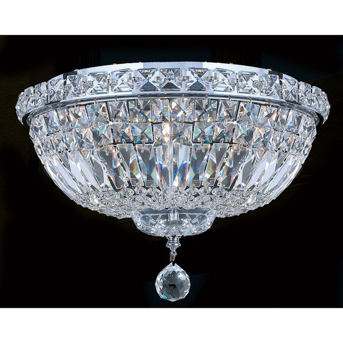 Empire Polished Gold Clear Crystal 4 Light Flushmount - Flushmounts