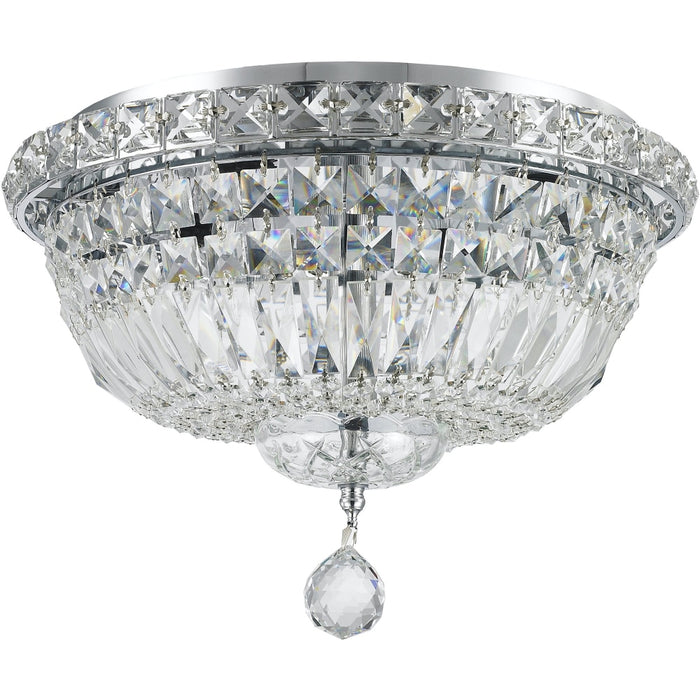Empire Polished Gold Clear Crystal 4 Light Flushmount - Flushmounts