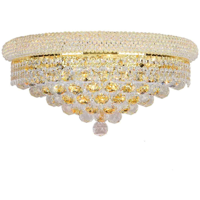 Empire Polished Gold Clear Crystal 4 Light Wall Sconce - Wall Sconces