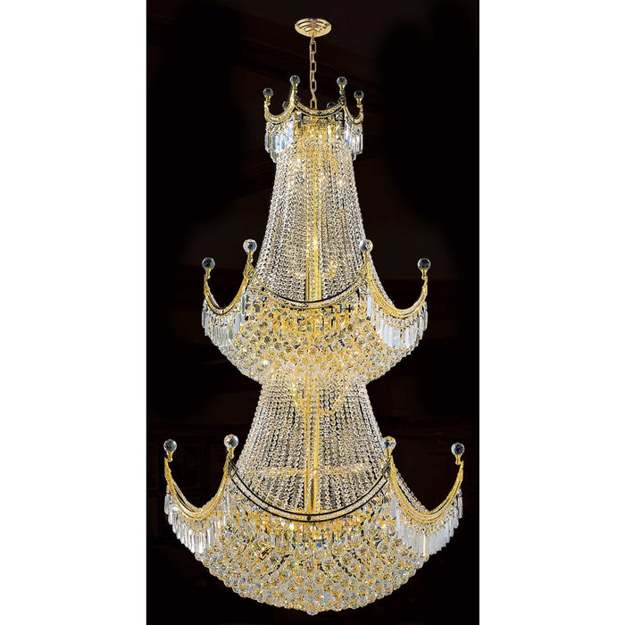 Empire Polished Gold Clear Crystal 51 Light Chandelier - Chandeliers
