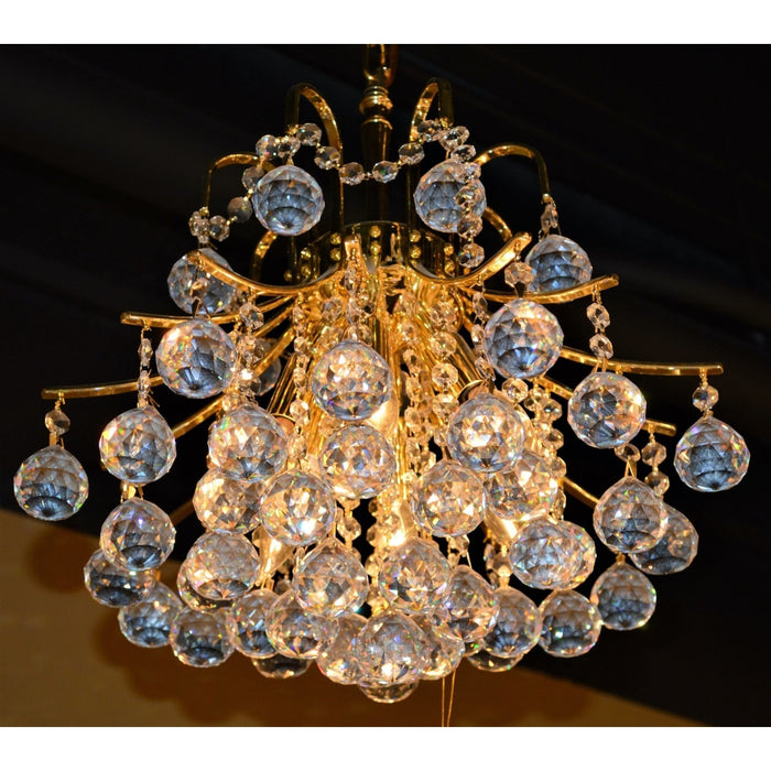 Empire Polished Gold Clear Crystal 6 Light Chandelier - Chandeliers
