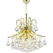 Empire Polished Gold Clear Crystal 6 Light Chandelier - Chandeliers