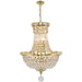 Empire Polished Gold Clear Crystal 6 Light Chandelier - Chandeliers