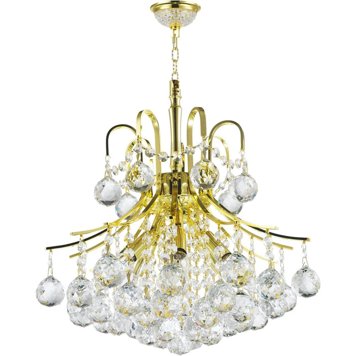 Empire Polished Gold Clear Crystal 6 Light Chandelier - Chandeliers