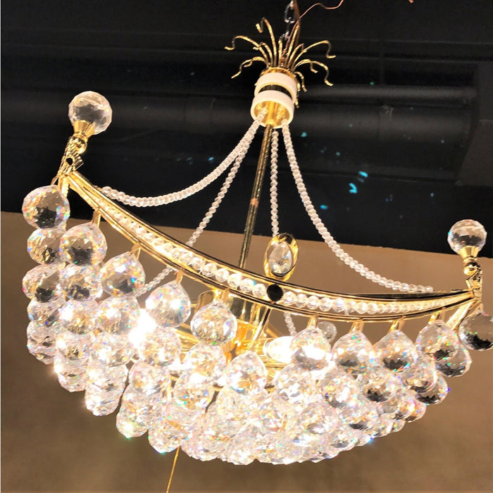 Empire Polished Gold Clear Crystal 6 Light Chandelier - Chandeliers