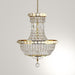 Empire Polished Gold Clear Crystal 6 Light Chandelier - Chandeliers