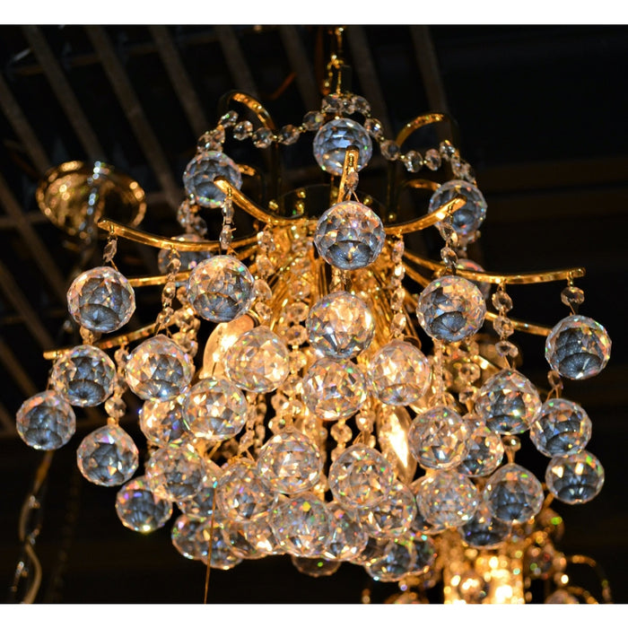 Empire Polished Gold Clear Crystal 6 Light Chandelier - Chandeliers