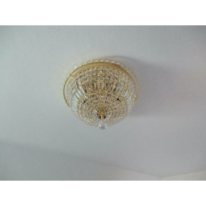 Empire Polished Gold Clear Crystal 6 Light Flushmount - Flushmounts