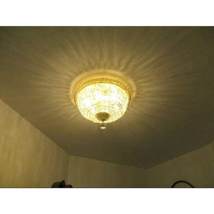 Empire Polished Gold Clear Crystal 6 Light Flushmount - Flushmounts