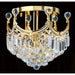 Empire Polished Gold Clear Crystal 6 Light Flushmount - Flushmounts