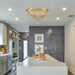 Empire Polished Gold Clear Crystal 6 Light Flushmount - Flushmounts