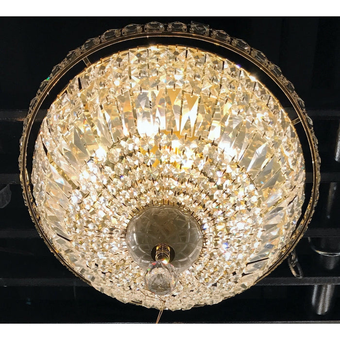 Empire Polished Gold Clear Crystal 6 Light Flushmount - Flushmounts
